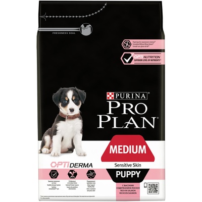 Pro Plan Medium Puppy OPTIDERMA Salmone&Rise/ПроПлан Медиум  ОптиДерма Лосось с Рисом 3 кг