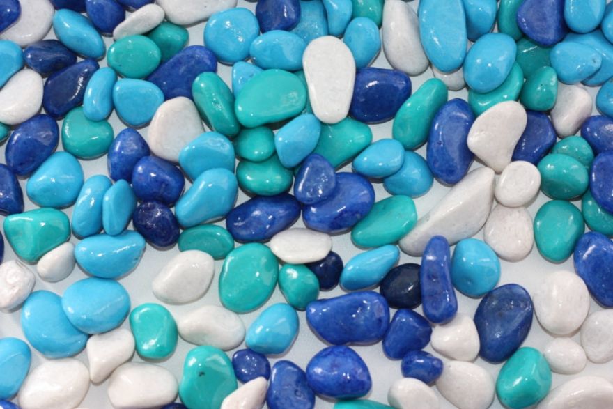 Галька цветная МИКС голубой-синий -белый -бирюзовый 800 г
