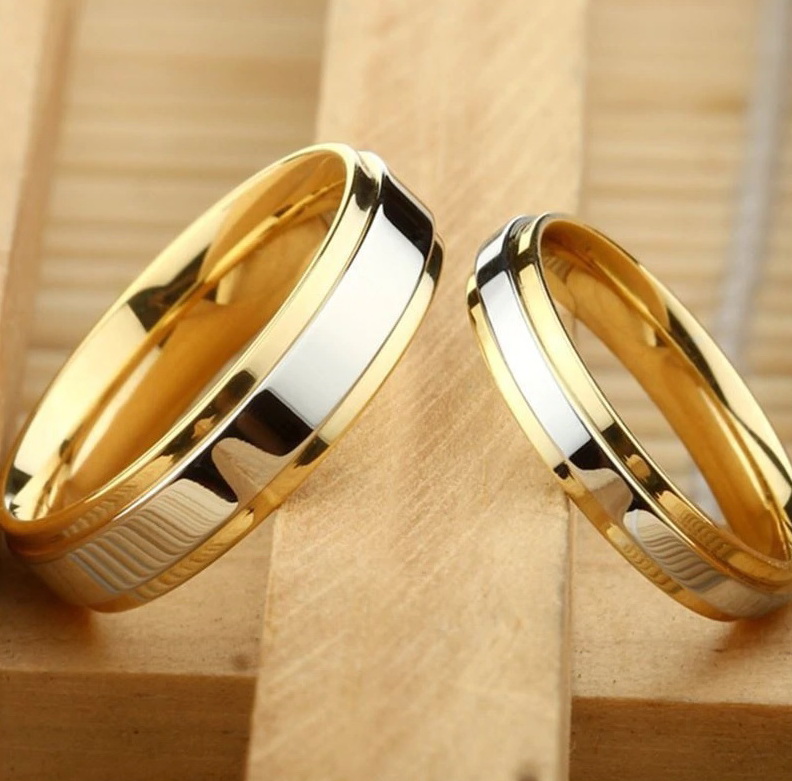 Двухцветные свадебные кольца