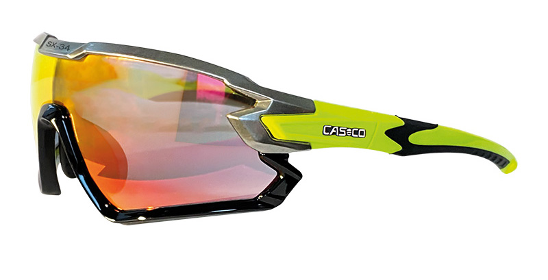 очки casco sx-34 carbonic black-neon yellow