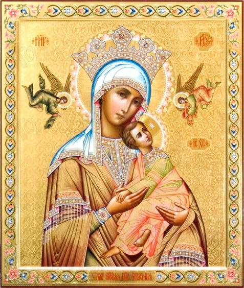 Страстная икона Божией Матери (рукописная с резьбой)