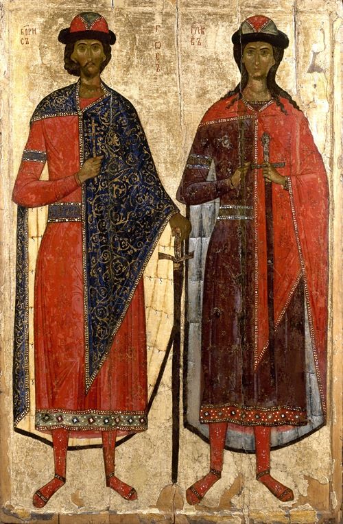 Икона Борис и Глеб (копия 14 века)