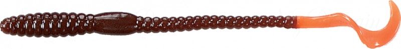 Червь MISTER TWISTER Phenom Worm 15 см уп. 20 шт. 198 (коричневый / оранжевый хвост)