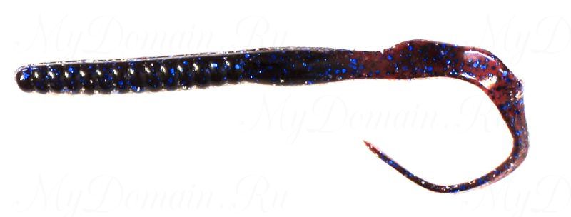 Червь MISTER TWISTER Ribbon Tail 15 см 35BS-Black/Blue Flake/Blue Tail уп.20 шт.