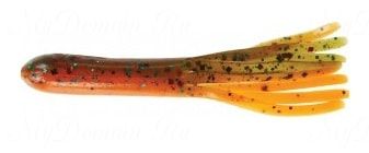 Октопусы MISTER TWISTER 4" FAT Tube 10 см уп. 20 шт. 158BK (зелено-оранжевый с черными крапинками)