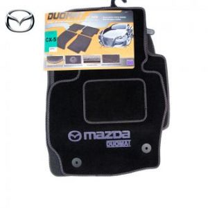 Коврики текстильные для Mazda CX5 в салон автомобиля Doumat (Польша) - 4 шт | Автоковрики ворсовые (велюровые) в машину Мазда ЦX5 - черные