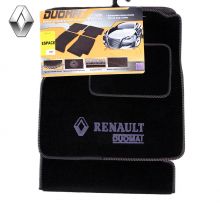 Коврики Renault Espace IV от 2002 - 2014 в салон ворсовые Duomat (Польша) - 3 шт. Черный