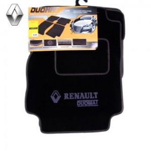 Коврики текстильные для Renault Megane II в салон автомобиля Doumat (Польша) - 4 шт | Автоковрики ворсовые (велюровые) в машину Рено Мегане - черные