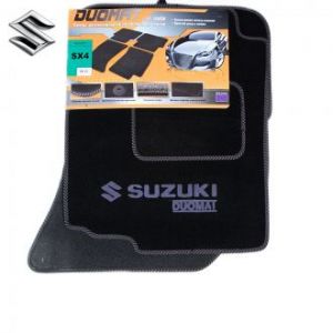 Коврики текстильные для Suzuki SX4 I в салон автомобиля Doumat (Польша) - 4 шт | Автоковрики ворсовые (велюровые) в машину Сузуки СX4 - черные