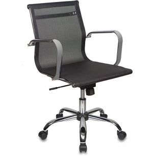 Кресло руководителя Бюрократ CH-993-Low/M01 низкая спинка черный сетка крестовина хром