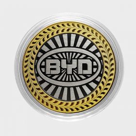 BYD, монета 10 рублей, с гравировкой, монета Вашего авто