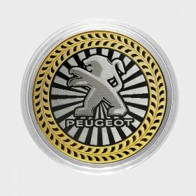 PEUGEOT, монета 10 рублей, с гравировкой, монета Вашего авто