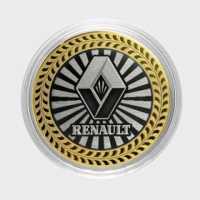 RENAULT, монета 10 рублей, с гравировкой, монета Вашего авто