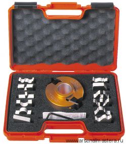 CMT 692.013.04 Комплект фрезы насадной F50 D120 (алюм) с 13 комплектами ножей SP в кейсе
