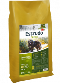 Estrudo Siberia (Говядина + лесные травы) для взрослых собак крупных пород, 13 кг