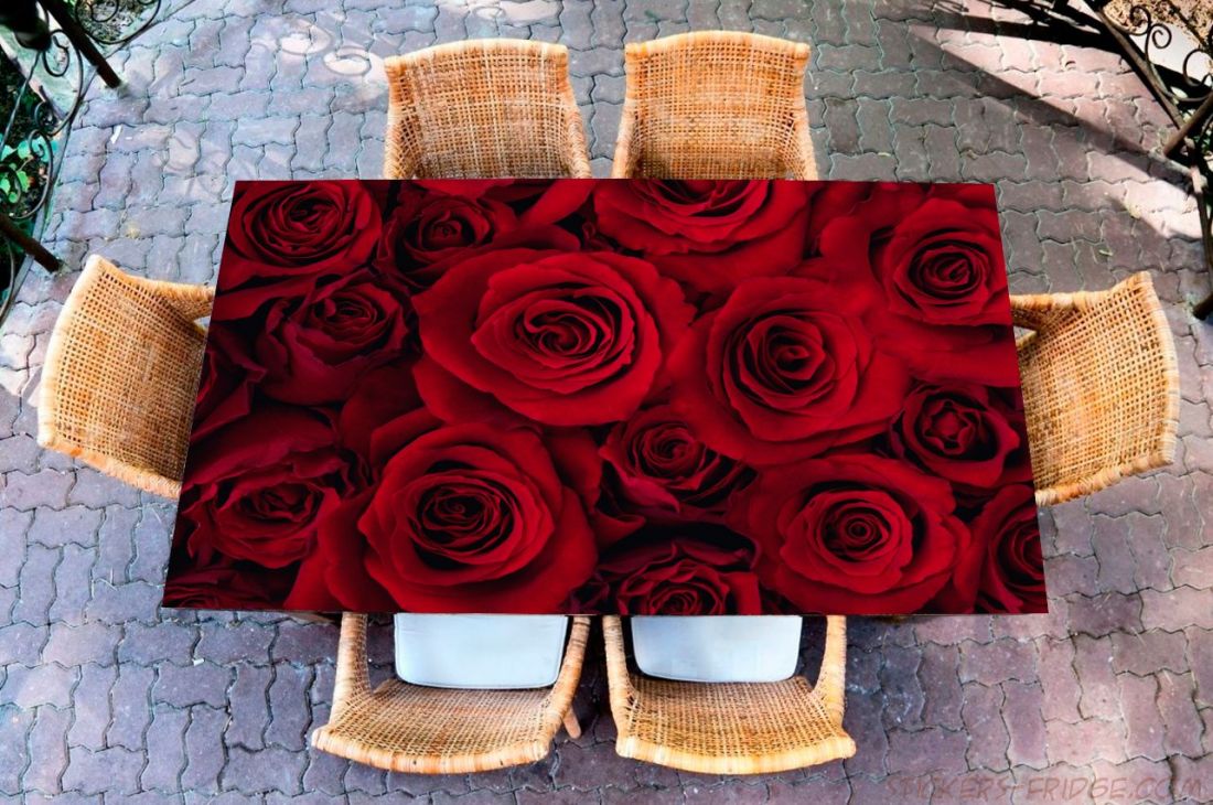 Наклейка на стол - Красные розы