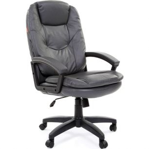 Кресло CHAIRMAN 668 LT/grey для руководителя, экокожа, цвет серый