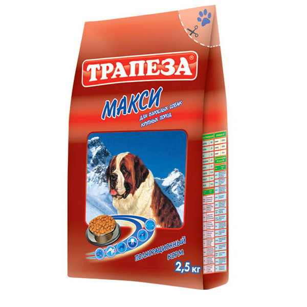 Корм Трапеза "Макси" мясное ассорти для взрослых собак крупных пород 10кг