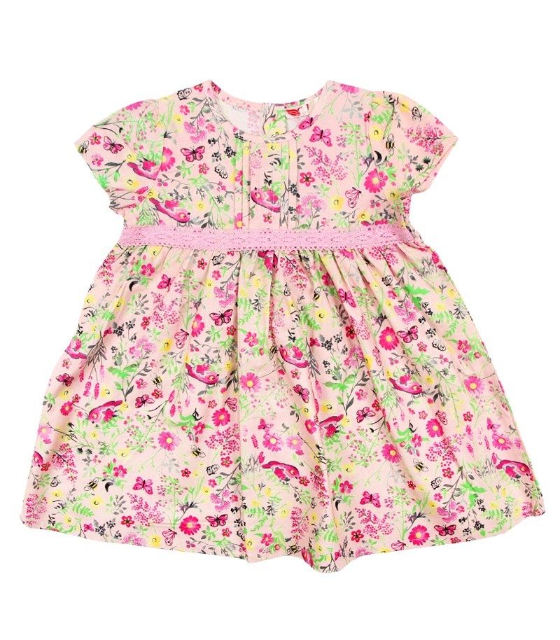 Розовое детское платье Цветы