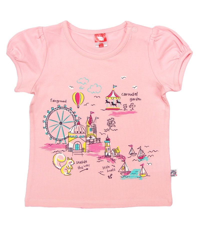 Хлопковая футболка для девочки розового цвета