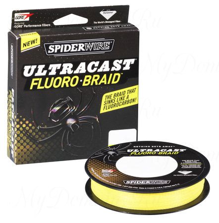 Плетеный шнур Spiderwire Ultracast Fluorobraid Yellow 110m 0,12mm 8,067kg