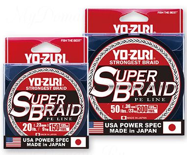 Плетеный шнур YO-Zuri PE SUPERBRAID 300YDS 10Lbs (0.15mm)