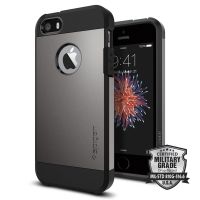 Чехол Spigen Tough Armor для iPhone 5/5s/SE темный металлик