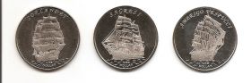 Знаменитые Парусники   Набор монет 1 доллар Острова Гилберта 2017 (6 серия )