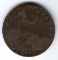 1 пенни 1886 г. Великобритания