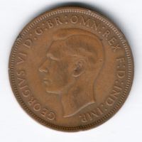 1 пенни 1946 г. Великобритания
