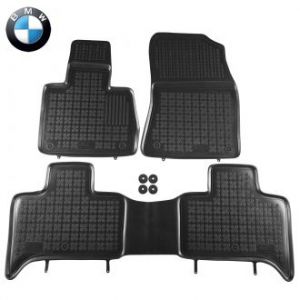 Коврики резиновые в салон автомобиля BMW X5 (E53) черные Rezaw Plast (Польша) - 3 шт | Автоковрики из резины в машину БМВ E53 арт 200715