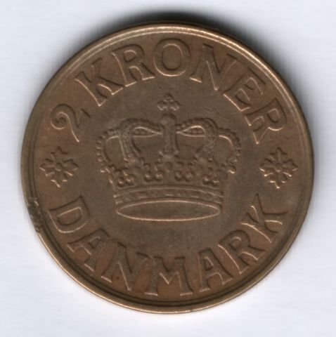 2 кроны 1926 г. XF Дания