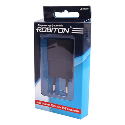 Сетевое зарядное устройство ROBITON  USB  1000 черное