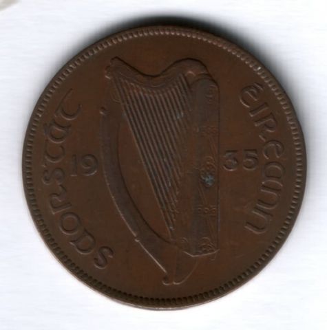 1 пенни 1935 г. Ирландия