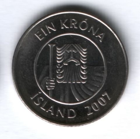 1 крона 2007 г. Исландия
