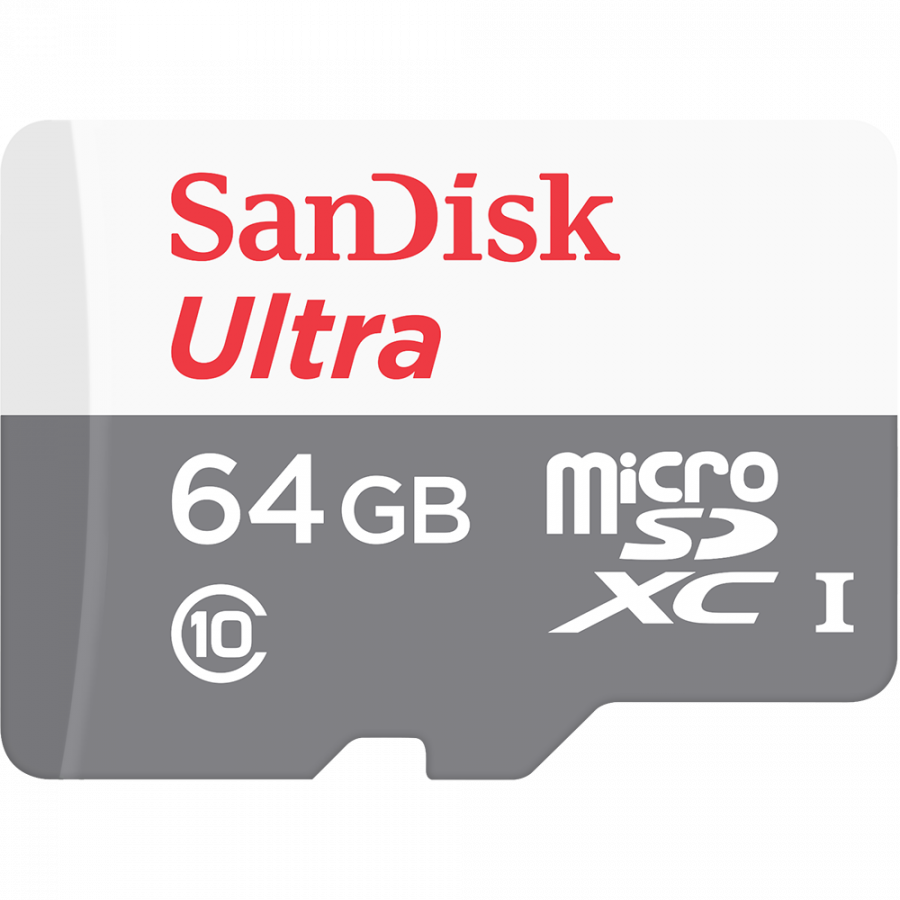 Карта памяти SanDisk Ultra microSD UHS-I  Class 10 64GB + SD адаптер