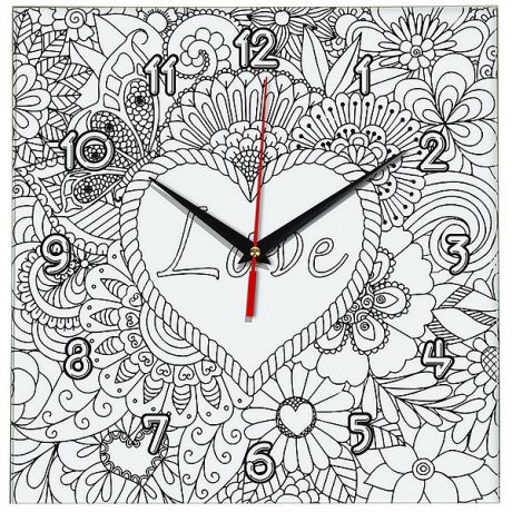 Часы раскраска Love