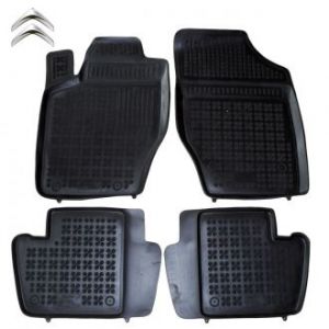 Коврики резиновые в салон автомобиля Citroen C4 I черные Rezaw Plast (Польша) - 4 шт | Автоковрики из резины в машину Ситроен C4 1 арт 201218