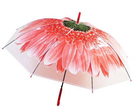 Зонт-трость Цветок красный