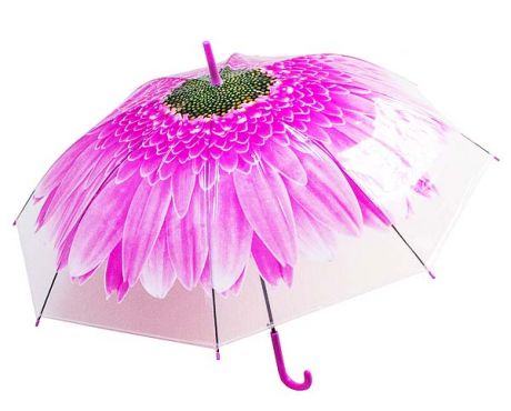 Зонт-трость Цветок розовый