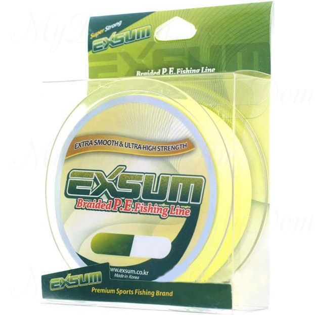 Шнур плетеный Exsum Braided PE Fishing Line желтый 0,080 мм; 10 lb/4,5 кг; 150 м.