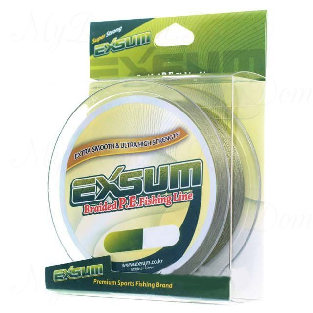 Шнур плетеный Exsum Braided PE Fishing Line зеленый 0,120 мм; 15 lb/6,8 кг; 150 м.