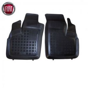 Коврики резиновые в салон автомобиля Fiat Doblo черные Rezaw Plast (Польша) - 2 шт | Автоковрики из резины в машину Фиат Добло арт 201509