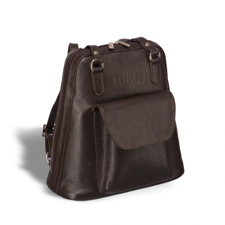Женская сумка-рюкзак трапециевидной формы BRIALDI Beatrice (Биатрис) relief brown
