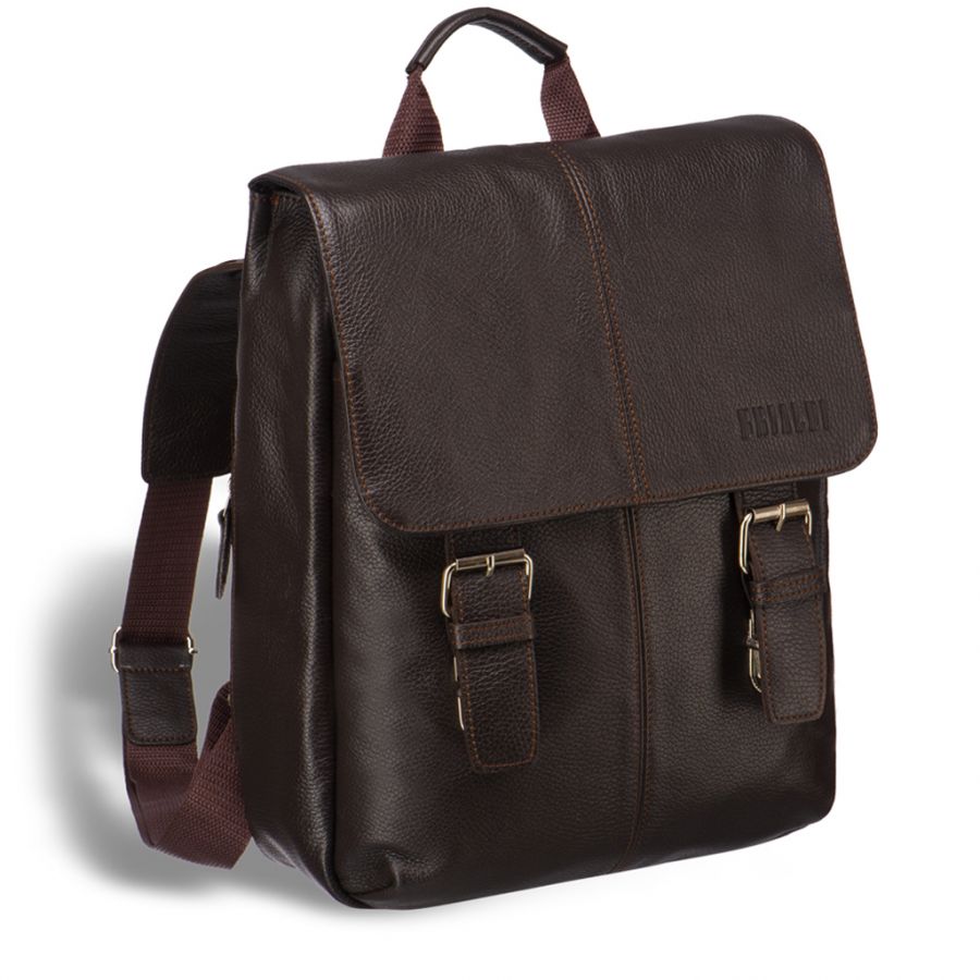Практичный мужской рюкзак BRIALDI Broome (Брум) relief brown