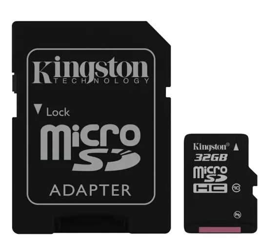 Карта памяти Kingstone microSD Class 10 32 GB+SD адаптер