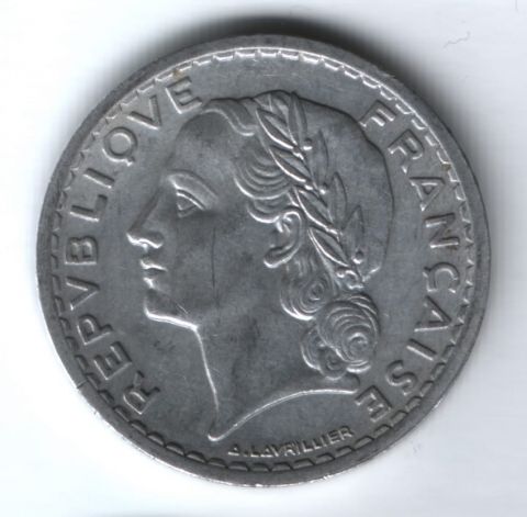 5 франков 1945 г. Франция, XF