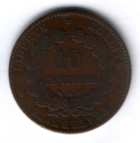 10 сантимов 1895 г. A Франция, редкий год