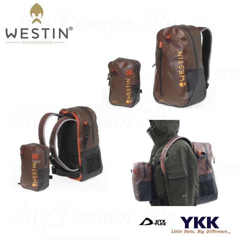 Рюкзак Westin W6 Wading Backpack&Chestpack, водонепроницаемый, размер 45*26*16 (рюкзак)/26*16*7,5см (доп.сумка) , цвет Grizzly Brown/Black