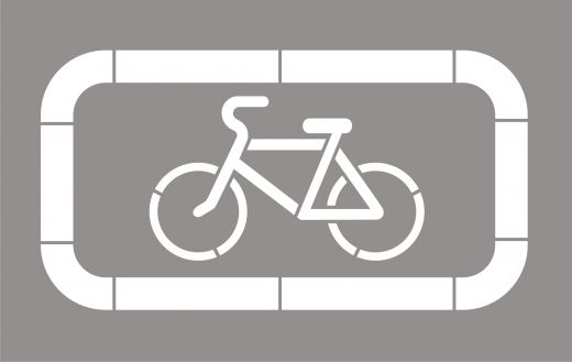 Трафарет "Парковка для велосипедов" для нанесения дорожной разметки.